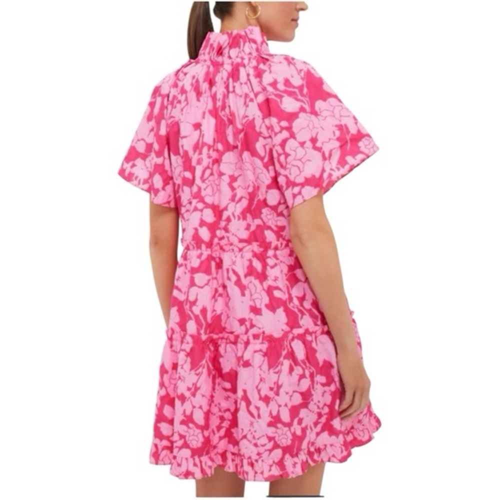 Tuckernuck Hyacinth House Pink Textured Floral Thea Mini Dress 100% cotton L - Picture 2 of 6